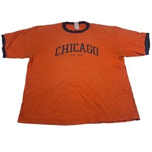 Vintage Orange Chicago 90's Delta T Shirt Adult XL Cotton Graphic Tee